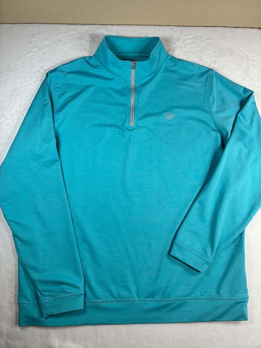 Peter Millar Perth Quarter-Zip Pullover Size XL Teal Blue Performance